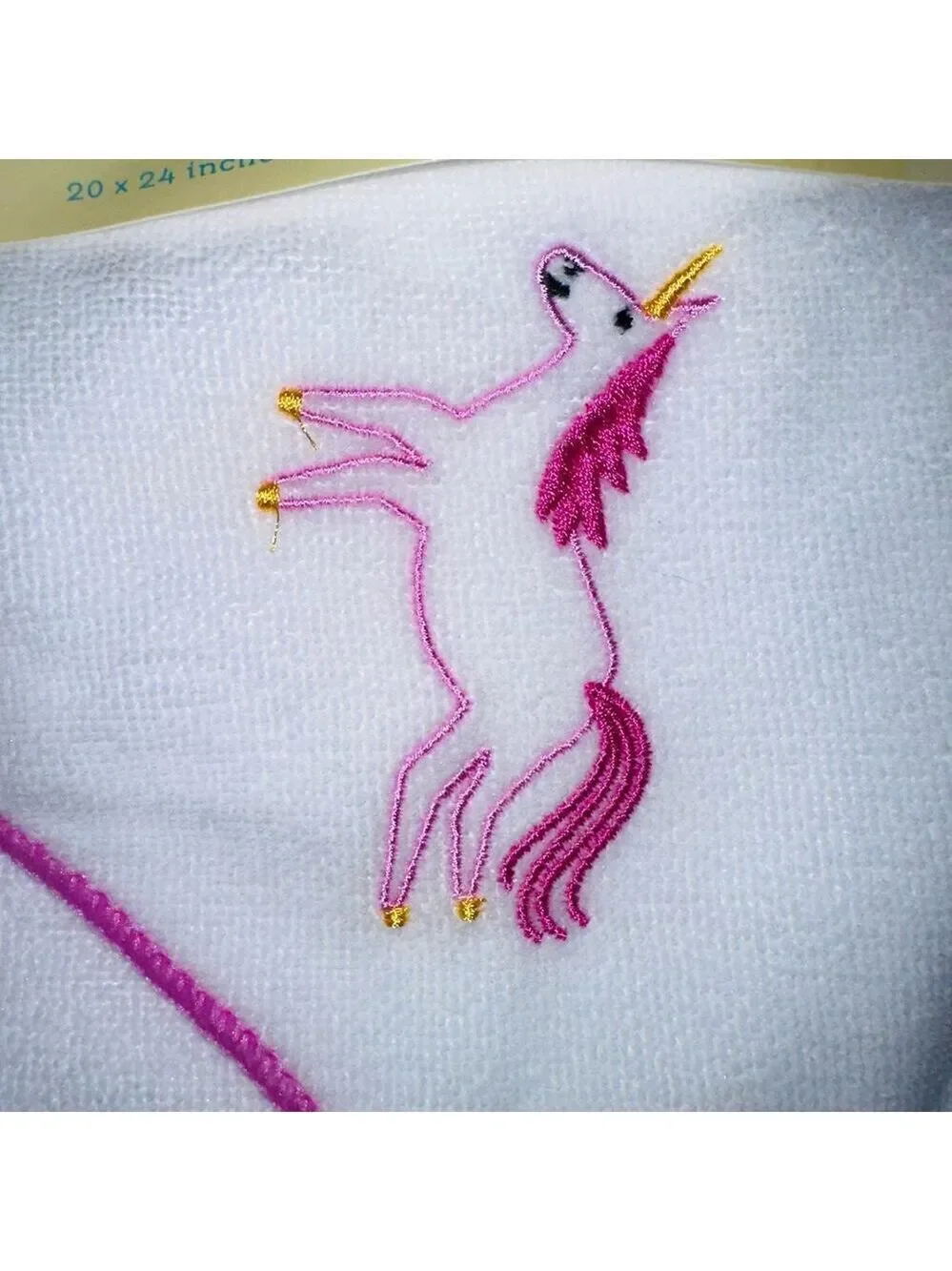 NIP Angel Of Mine Baby / Infant Hooded Towel Unicorn Design Bundle Of 2